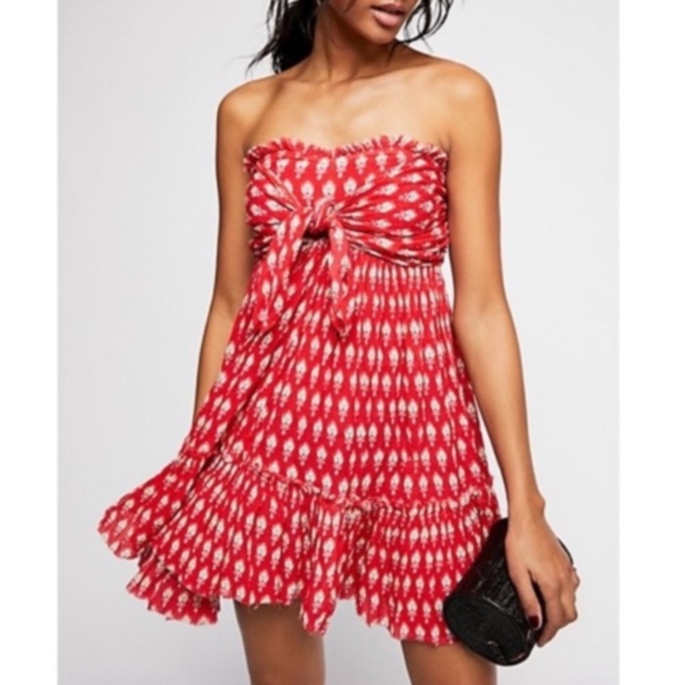 Free People strapless mini dress